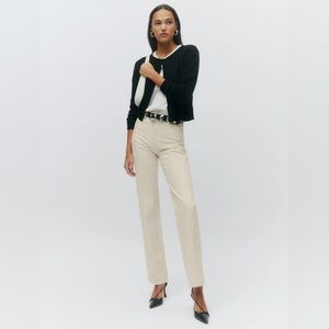 Reformation Abby High Rise Straight Jeans in Fior Di Latte